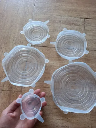 درپوش ظرف مدل سیلیکونی مجموعه 6 عددی