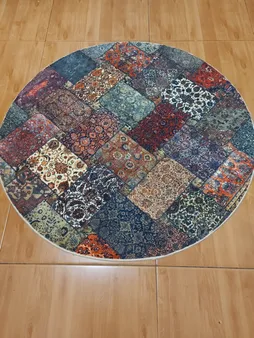 فرش ماشینی محتشم طرح چهل تکه کد 100501