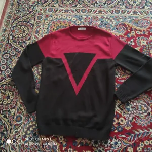 تجریه خرید پلیور مردانه مدل یقه گرد طرح دار