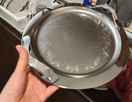 سینی ایلیا استیل مدل بیضی 103 41x27