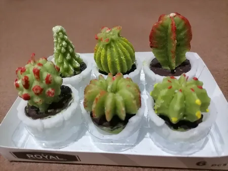 شمع طرح کاکتوس مجموعه 6 عددی
