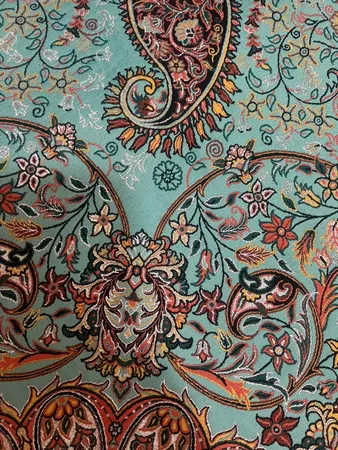 رومیزی ترمه نگین خاتم یزد طرح افشاری کد SBZ