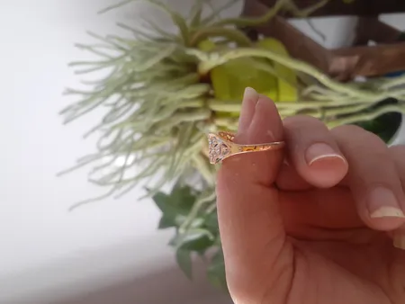 انگشتر طلا 18 عیار زنانه طلای مستجابی مدل آوا کد 67020