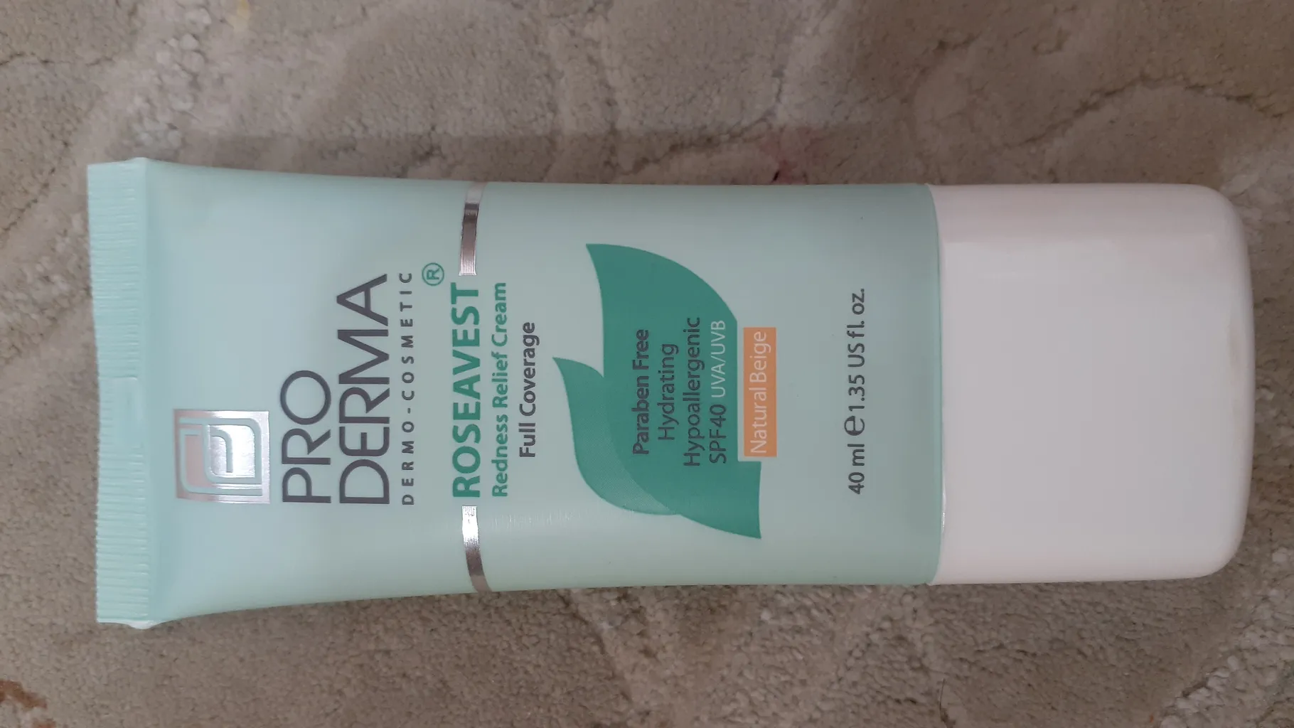 کرم پوشاننده رنگی پرودرما سری Roseavest مدل Natural Beige حجم ۴۰ میلی لیتر