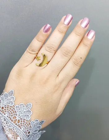 انگشتر زنانه طرح ماه و ستاره کد S115