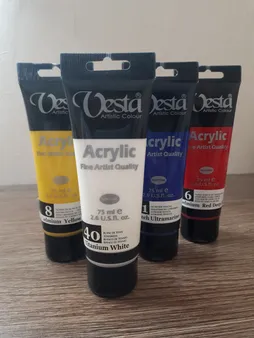 رنگ اکریلیک وستا مدل 40 Titanium White حجم 75 میلی لیتر