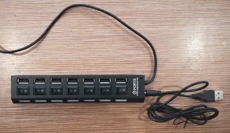 هاب یو اس بی 7 پورت همراه با کلید قطع و وصل