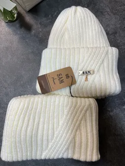 ست کلاه و شال گردن بافتنی سام مدل 416