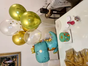 تجریه خرید بادکنک و استند بادکنک مستر تم طرح کروم دایناسور پولکی پلاس بسته 8 عددی