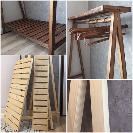 رگال لباس و چوب لباسی مدل چوب کد MTC6 مجموعه 7 عددی