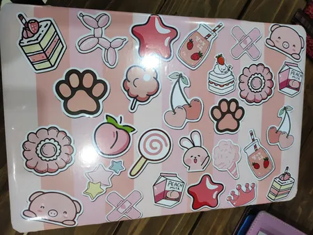 استیکر لپ تاپ راتیانا مدل girly pack مناسب برای لپ تاپ 15 تا 17 اینچ به همراه برچسب حروف فارسی کیبورد