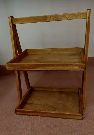 شلف رومیزی مدل دو طبقه چوبی کد 053