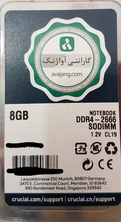 رم لپ تاپ کروشیال مدل DDR4 2400MHz ظرفیت 8 گیگابایت