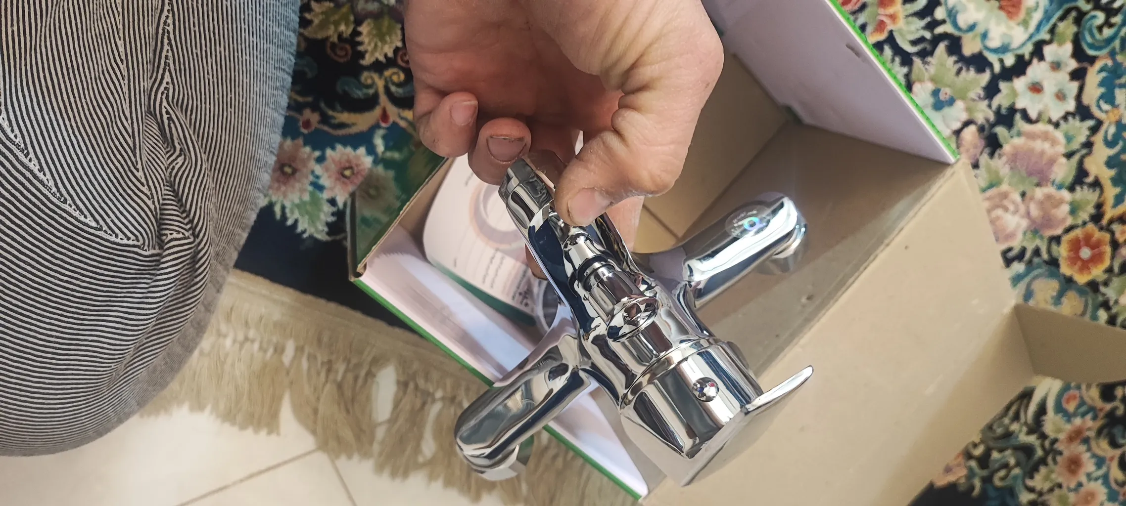 شیر حمام شیرالات رز مدل تالیا به همراه علم دوش حمام دوکاره استیل