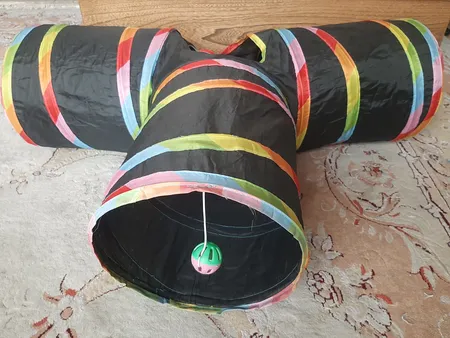 اسباب بازی گربه و سگ توپ زنگوله دار مدل Plastic Bell Balls بسته 6 عددی