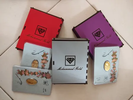 شمش طلا 24 عیار طلای محمد طرح گل رز کد 400