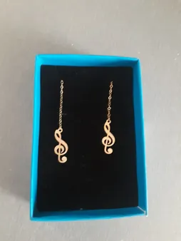 گوشواره طلا 18 عیار ماهک مدل ME0562 طرح نت سل موسیقی