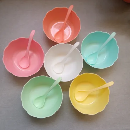 کاسه مدل شنتیا مجموعه 6 عددی به همراه قاشق