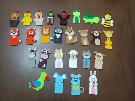 عروسک رهام پاپالو مدل حیوانات جنگل طرح انگشتی مجموعه 26 عددی