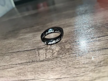 انگشتر مردانه برانت مدل ارباب حلقه ها ساده حکاکی لیزری