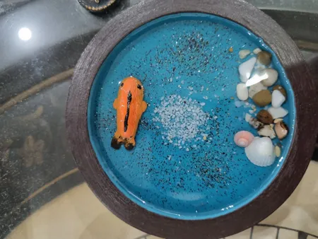 ظرف ماهی هفت سین رزینی مدل حوضچه