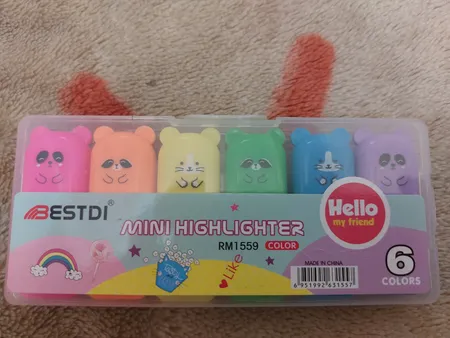 ماژیک علامت گذار مدل فانتزی طرح خرس بسته 6 عددی