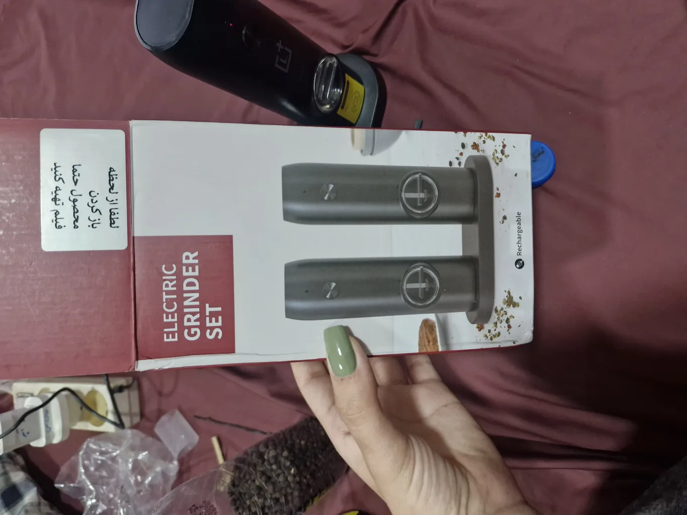 فلفل ساب و نمک ساب لوادا پلاس مدل electric set بسته دو عددی همراه با استند