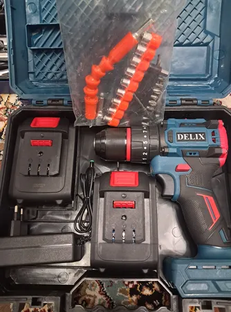 دریل پیچ گوشتی شارژی چکشی 13 میلیمتری 128 ولت دلیکس کد ABI128V