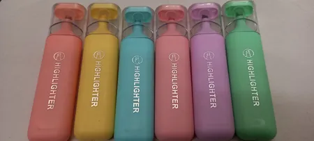 ماژیک علامت گذار مدل طرح پاستلی مجموعه 6 عددی