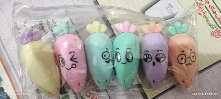 ماژیک علامت گذار طرح هویج مجموعه 6 عددی