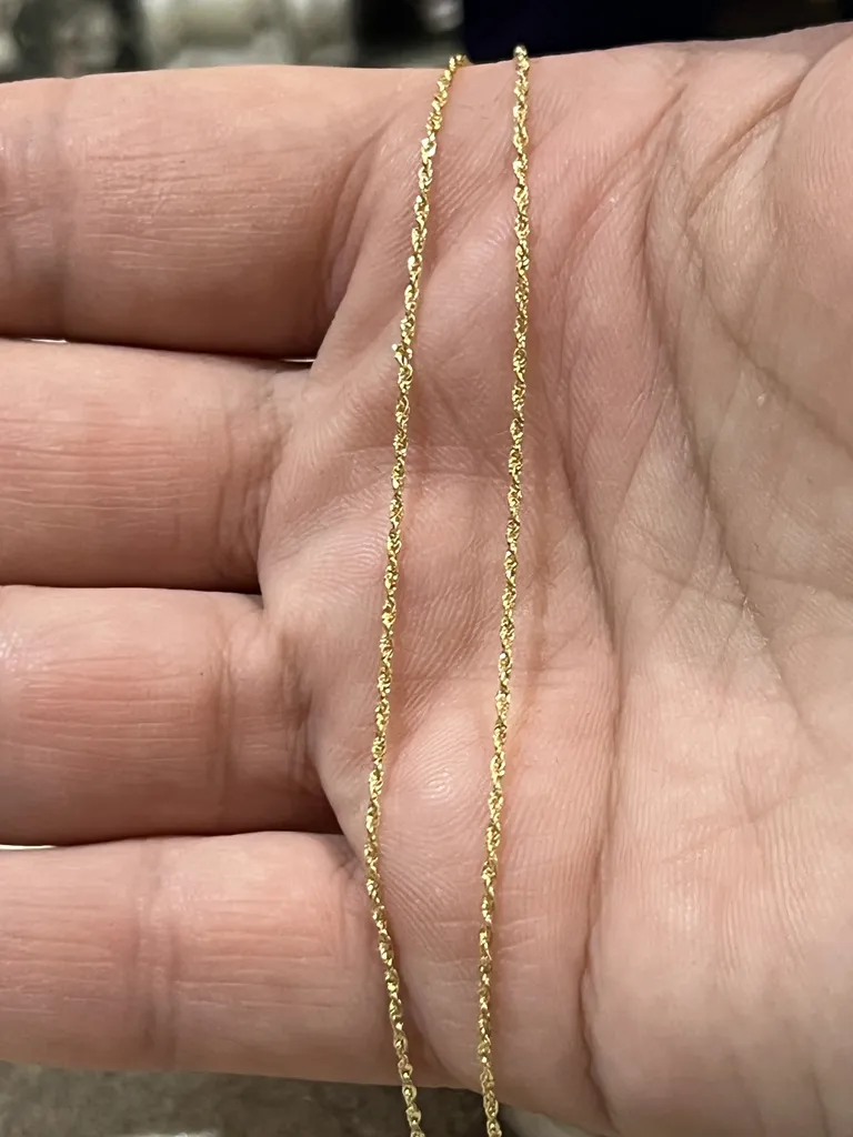 زنجیر طلا 18 عیار زنانه طلای مستجابی مدل طنابی کد Z45