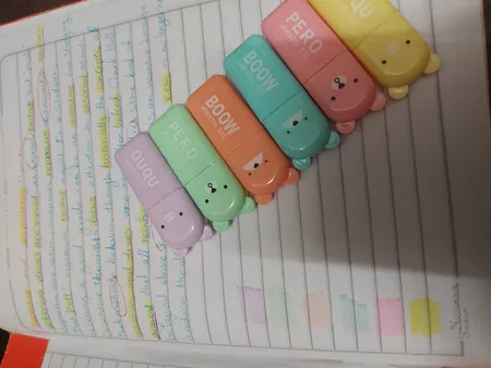 ماژیک علامت گذار مدل قاب دار طرح خرس کد 01  بسته 6 عددی