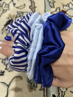 کش مو زنانه پاپلی مدل اسکرانچی ساتن بسته 3 عددی