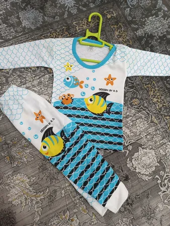 ست تی شرت و شلوار نوزادی طرح ماهی
