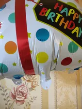 تجریه خرید بادکنک فویلی لاکی بالونز مدل happy birthday طرح کیک و کادو