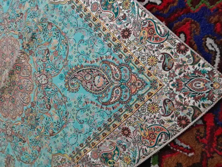 رومیزی ترمه نگین خاتم یزد طرح افشاری کد SBZ