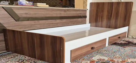 تخت خواب یکنفره وینه چوب مدل والیس سایز 90x200 سانتی متر