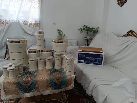 سرویس آشپزخانه 18 یونیک پارچه مدل کمر باریک K_T کد 4690