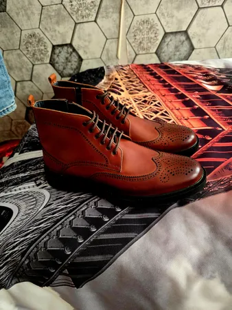 نیم بوت مردانه چرم عطارد مدل چرم طبیعی کد SH24