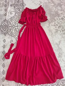 تجریه خرید پیراهن زنانه مدل تابستانه ساحلی رنگ قرمز