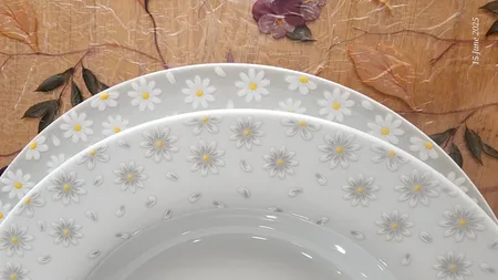 سرویس غذاخوری 28 پارچه چینی زرین ایران مدل ایتالیا اف کامومیلا درجه عالی