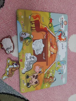 پازل چوبی 9 تکه آکو مدل Farm animals