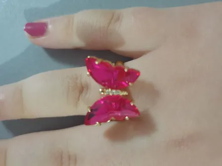 انگشتر زنانه مدل پروانه عاشق کریستالی کد 385