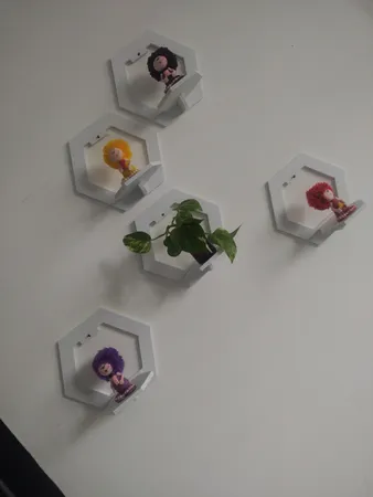 شلف دیواری آمینارت طرح شش ضلعی مجموعه 5 عددی