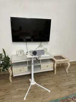 ویدئو پروژکتور النز مدل SD500 Smart Android به همراه پرده نمایش و دو کنترل