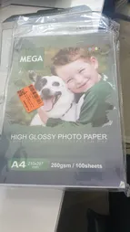 کاغذ چاپ عکس گلاسه مگا مدل PHG-260 سایز A4 بسته ۱۰۰ عددی