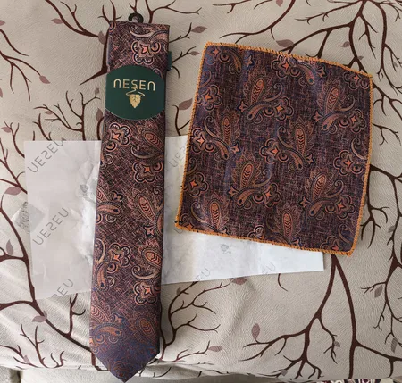 ست کراوات و دستمال جیب نسن مدل sn101003