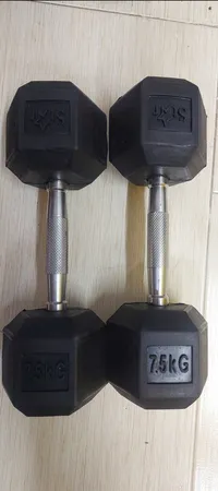 دمبل بدنسازی شش‌ضلعی 7.5 کیلوگرمی - دو عددی