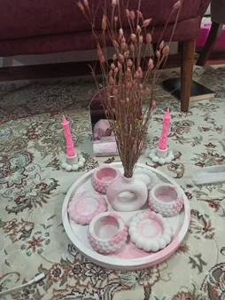 مجموعه ظروف هفت سین 11 پارچه طرح سنگ مدل النا