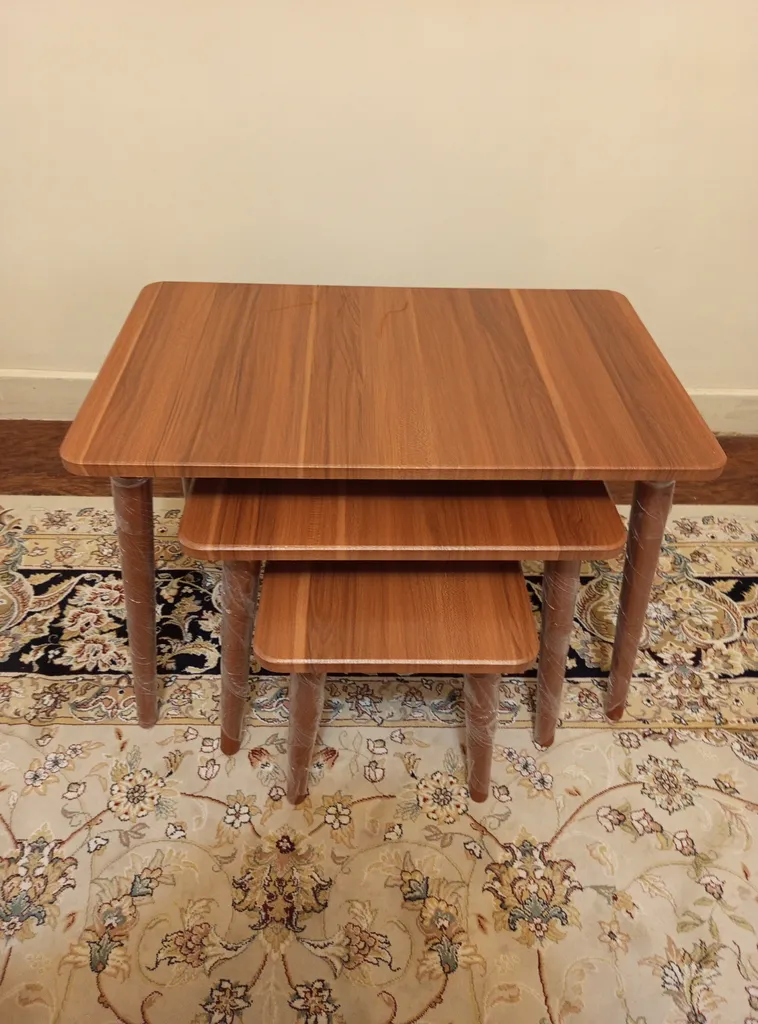 میز عسلی مستطیلی مدل مینیمال کد ۳۲۵ مجموعه ۳ عددی